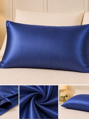 Satin Pillowcase - Navy Blue Luxury Sleep Pillowcase